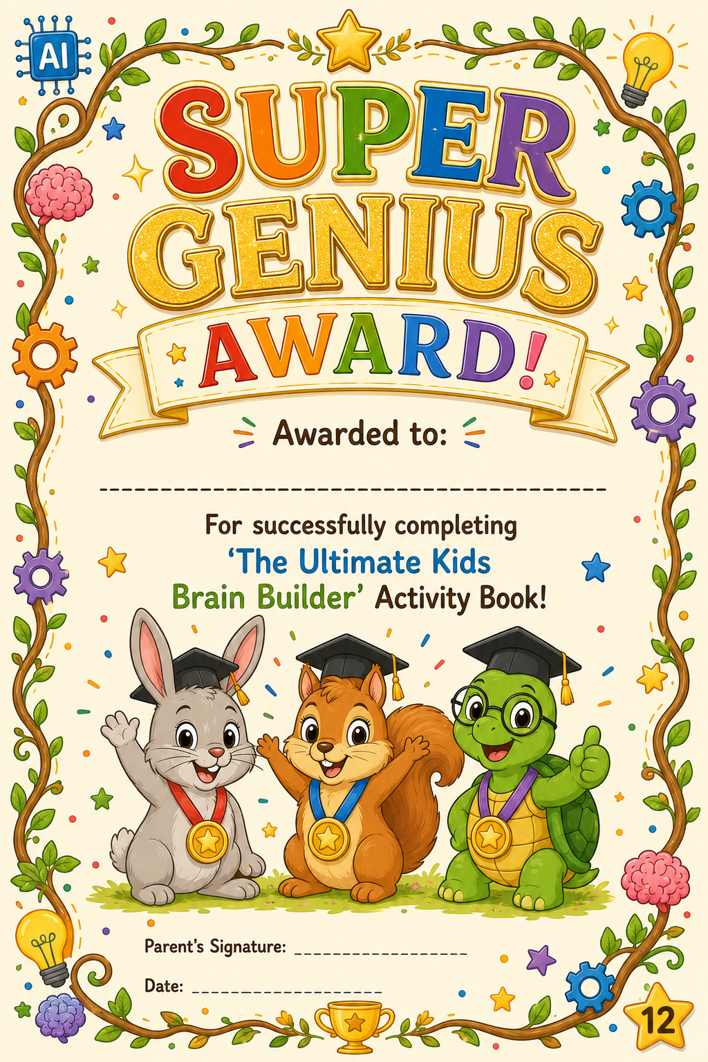 The Ultimate Kids Brain Builder: Printable Activity Book (Ages 3-8)