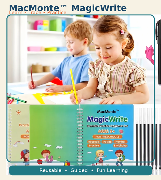 Smart Reusable Magic Practice Copybook Set (4 Books + Pen) + FREE PDF Book