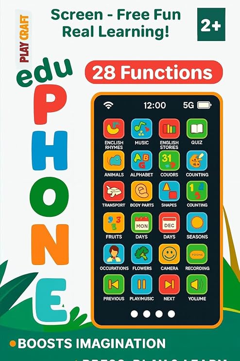Zevilo™ Smart Educational Toy Phone for Kids + FREE 'Kids Brain Builder' PDF