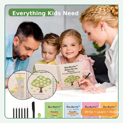 Smart Reusable Magic Practice Copybook Set (4 Books + Pen) + FREE PDF Book