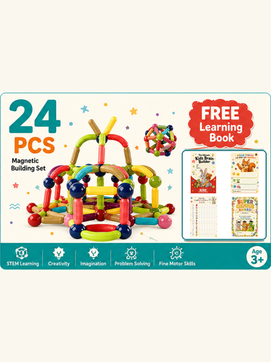Premium Magnetic Building Blocks for Kids + FREE Learning book